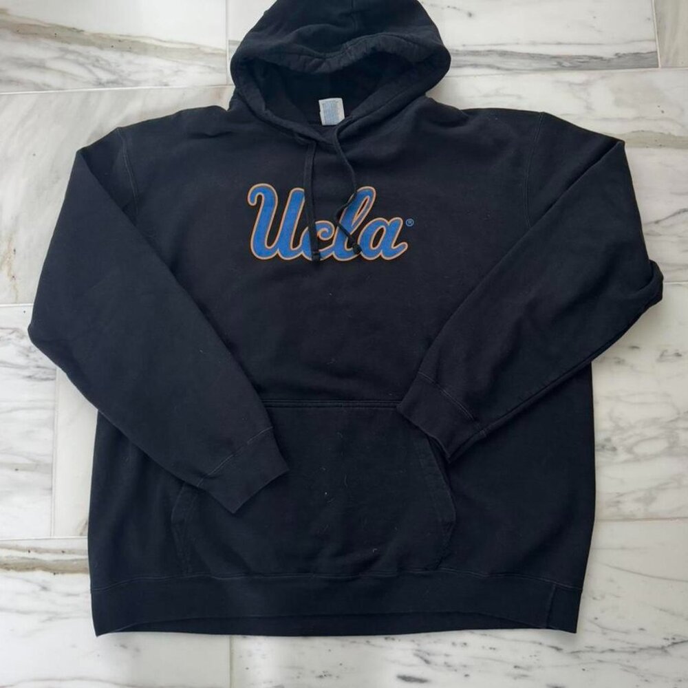 Campus Heritage UCLA black logo embroidered hoodie, XL